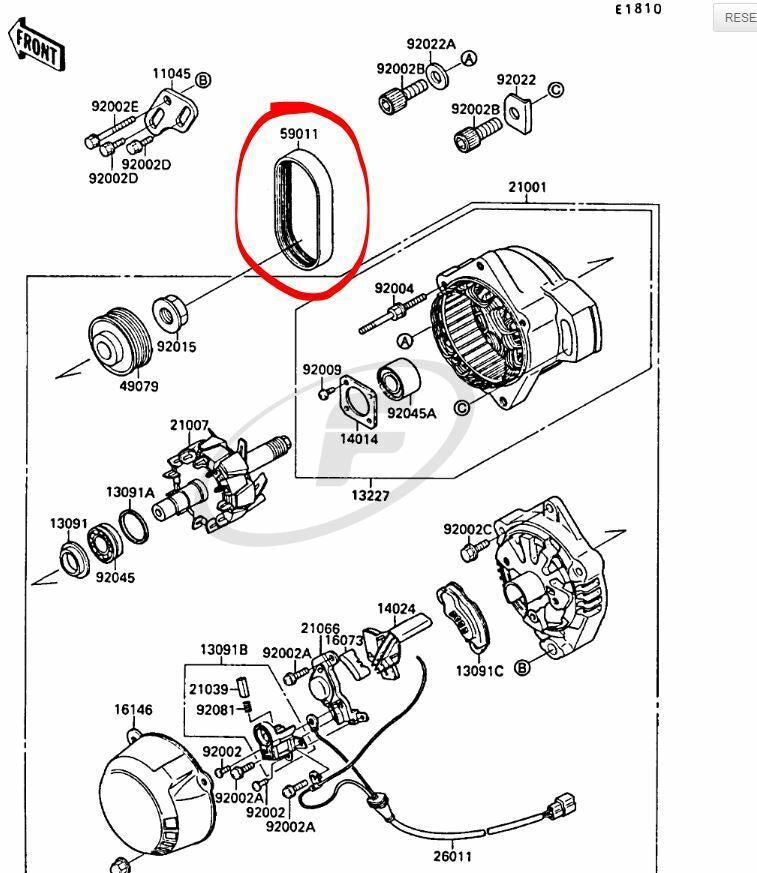 Genuine OEM Generator Belt For Kawasaki GPX 750