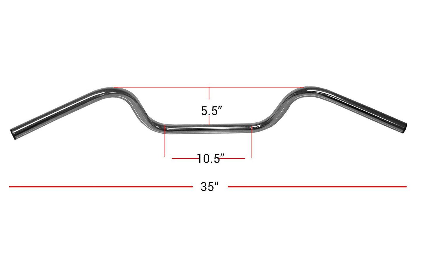 Handlebar 1'' Chrome Glide 6'' Rise With Dimples