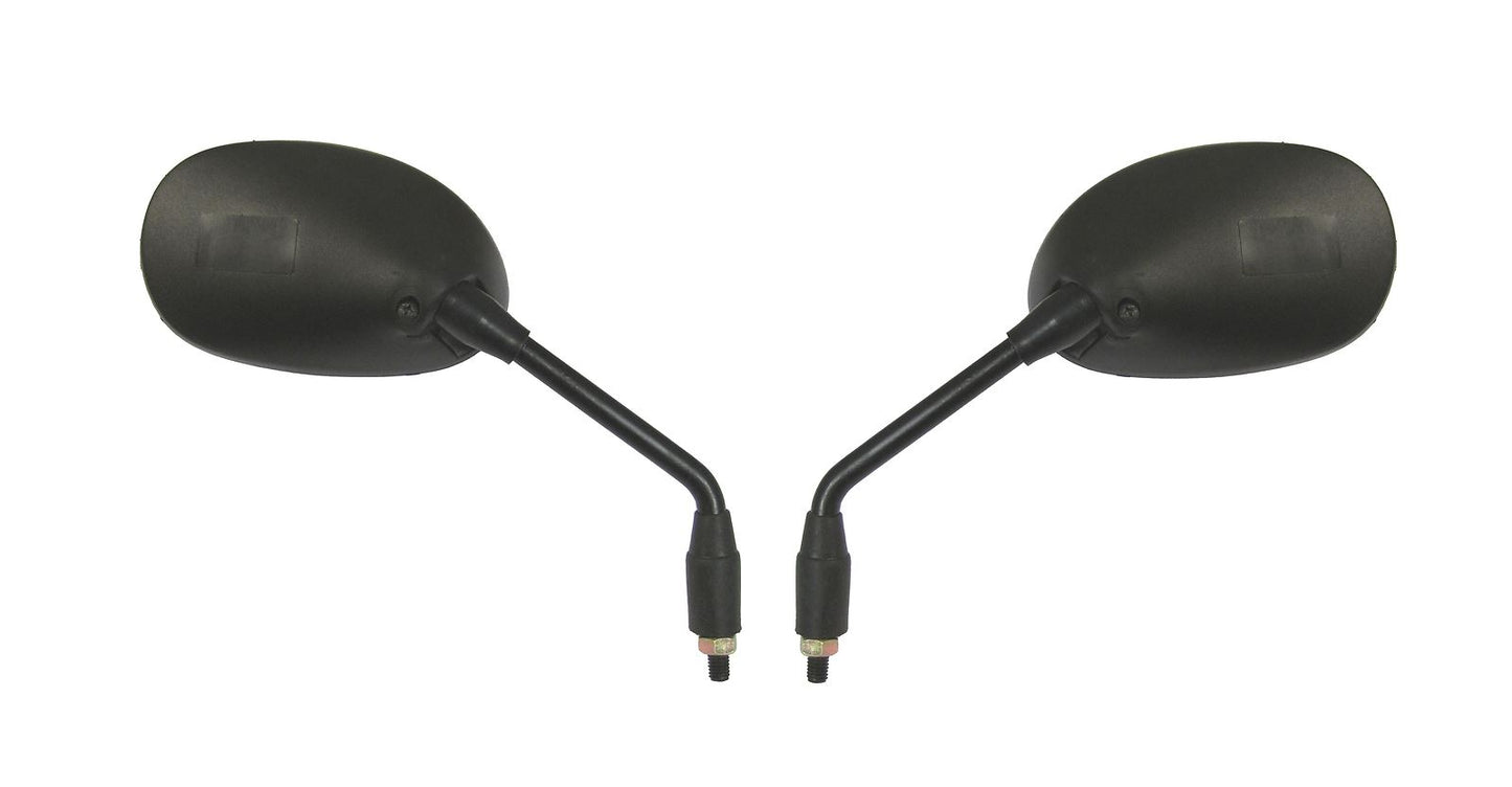 Mirrors 8mm Black Rectangle Left & Right Sports Long Stem