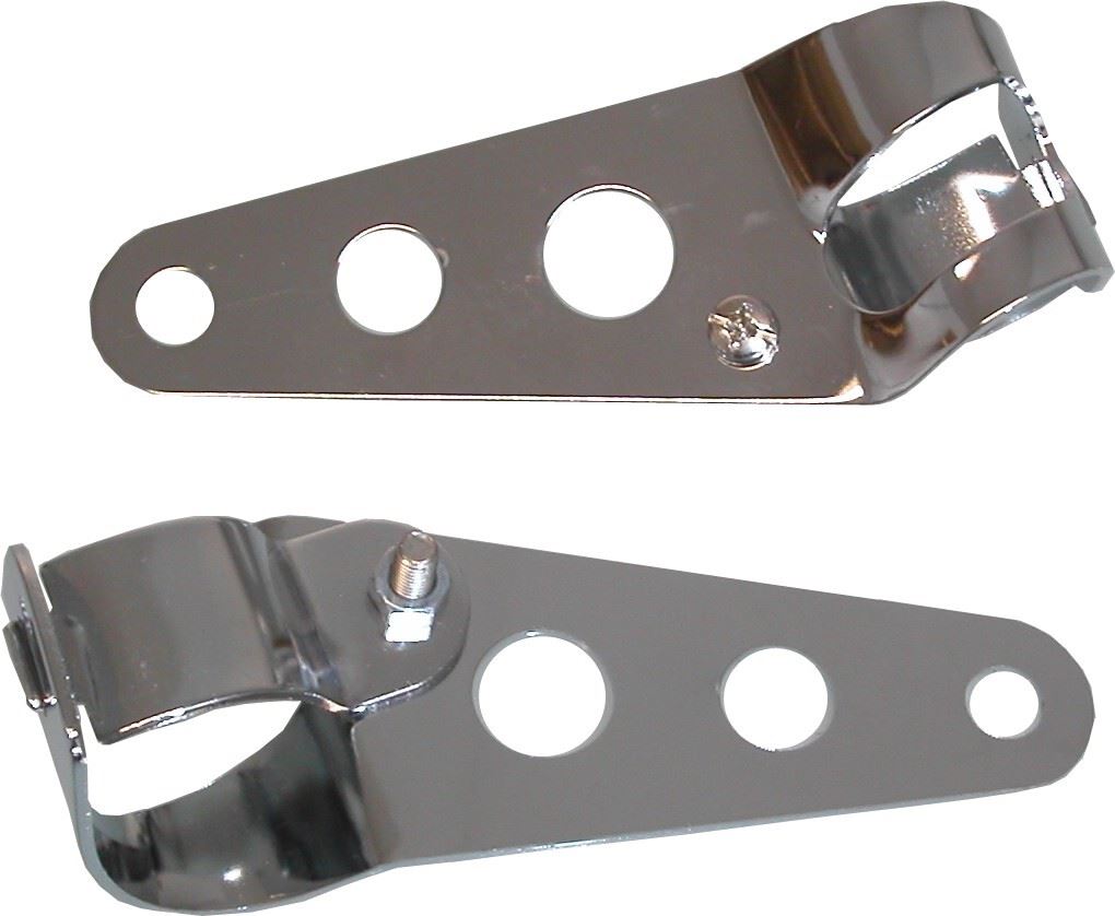 Headlight Brackets Chrome To Fit 30mm to 37mm Forks