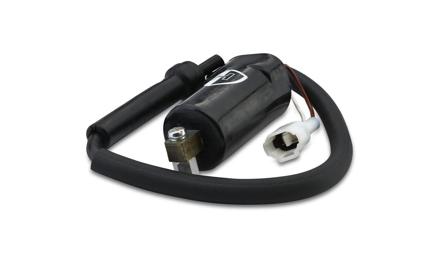 Ignition Coil 12v Royal Enfield OE References: 581027/B, RAC00156 as fitted to Bullet 500 EFI (Euro 3) 2011-2016, Classic 500 EFI (Euro 3) 2009-2016, Electra 500 X 2005-2008, Electra 500 EFI 2008-2012