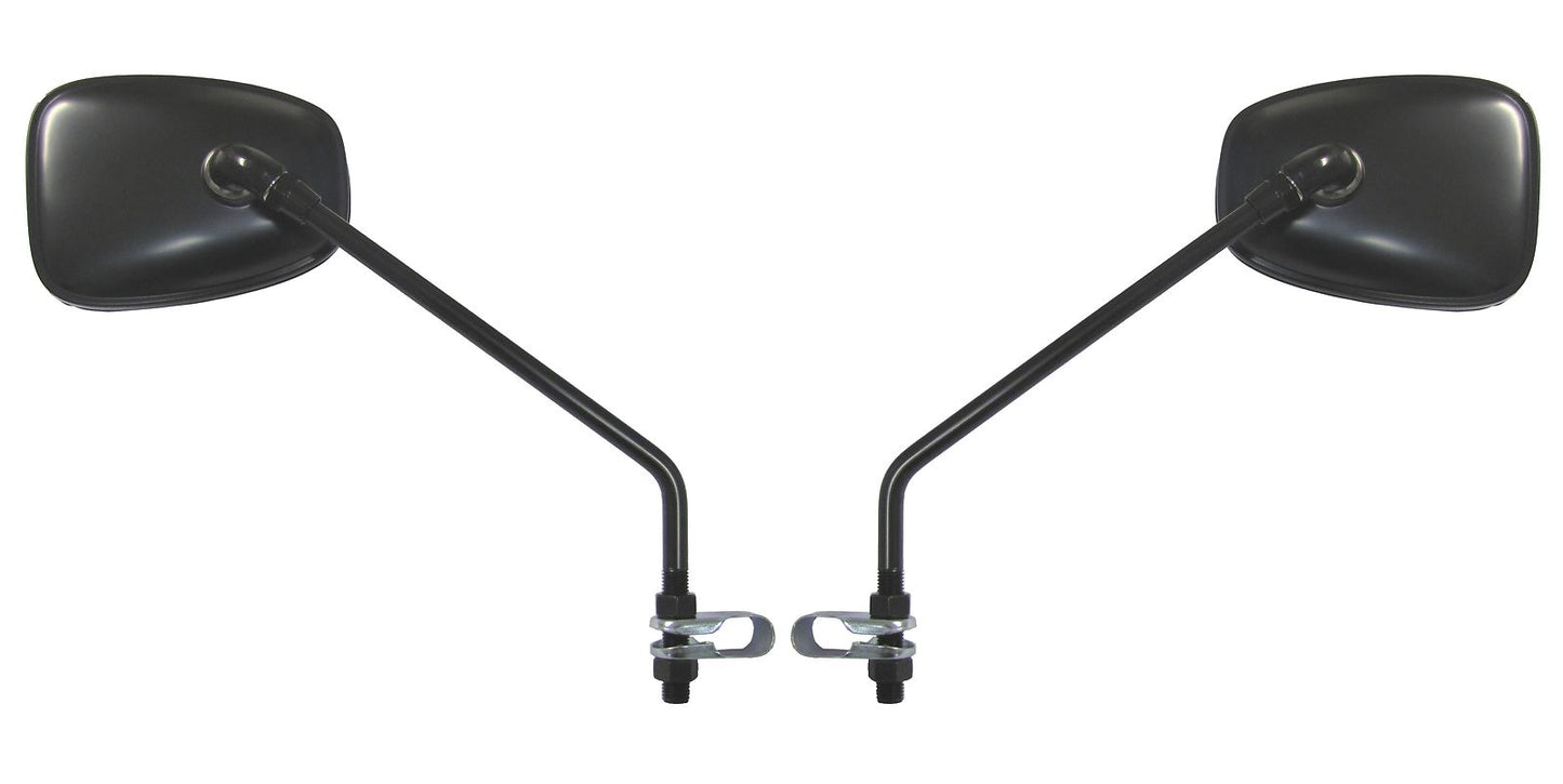 Mirrors 10mm Black Square Left & Right Clamp-on (Pair)