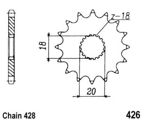 426-15 Front Sprocket For Suzuki RM100, GN, DR, RM125 Alternative
