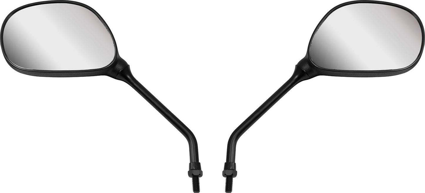 Mirrors 8mm Black Rectangle Left & Right Scooter