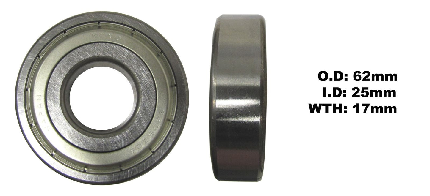 Bearing Koyo 6305ZZ(I.D 25mm x x O.D 62mm x W 17mm)