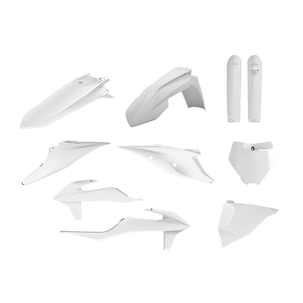 POLISPORT PLASTIC KIT + FORK GUARDS KTM SX/SX-F/XC/XC-F 2019-2022, WHITE
