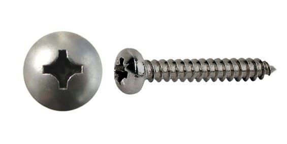 Screws Pan Head Self Taper Large Head S/less Steel 6mm x 20m (Per 20)