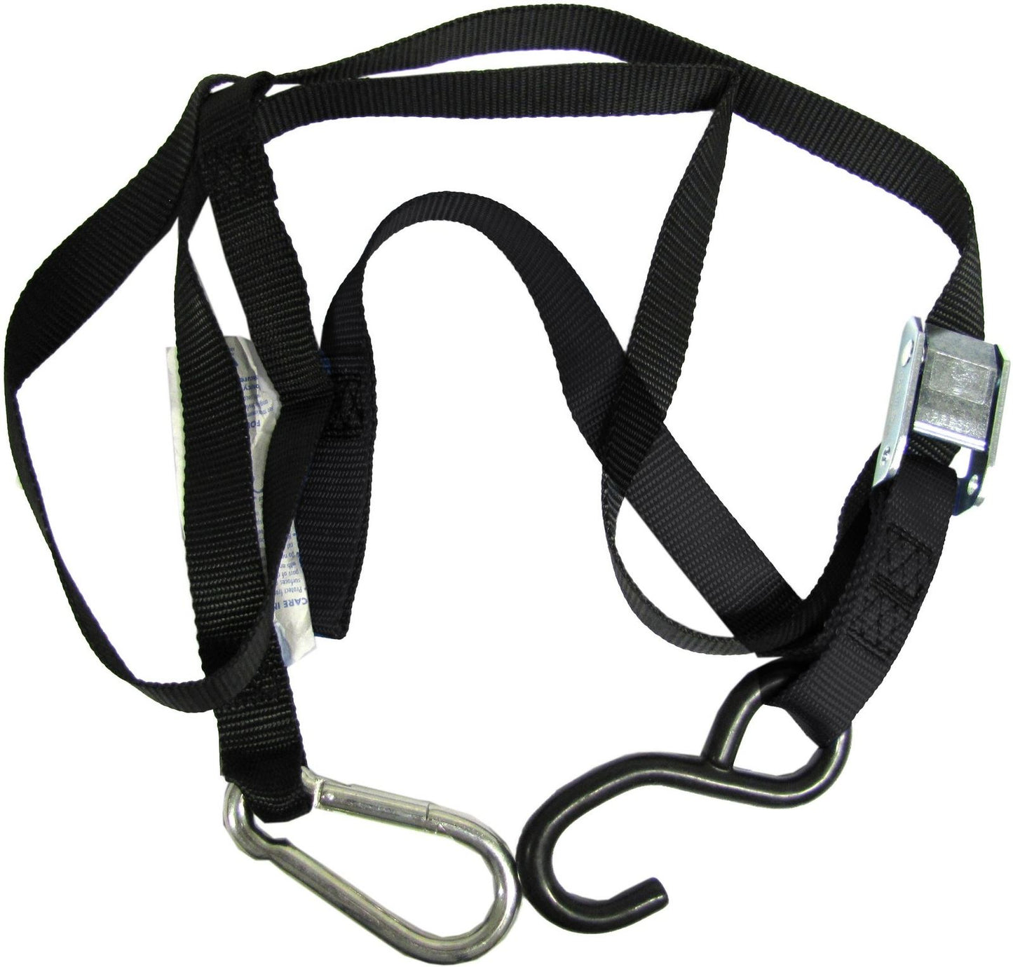 Tie Downs 25mm wide Black with hook & snap hook