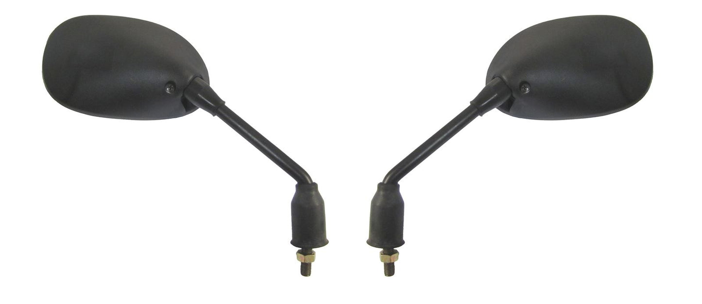 Mirrors 8mm Black Rectangle Left & Right Sports Long for Ya