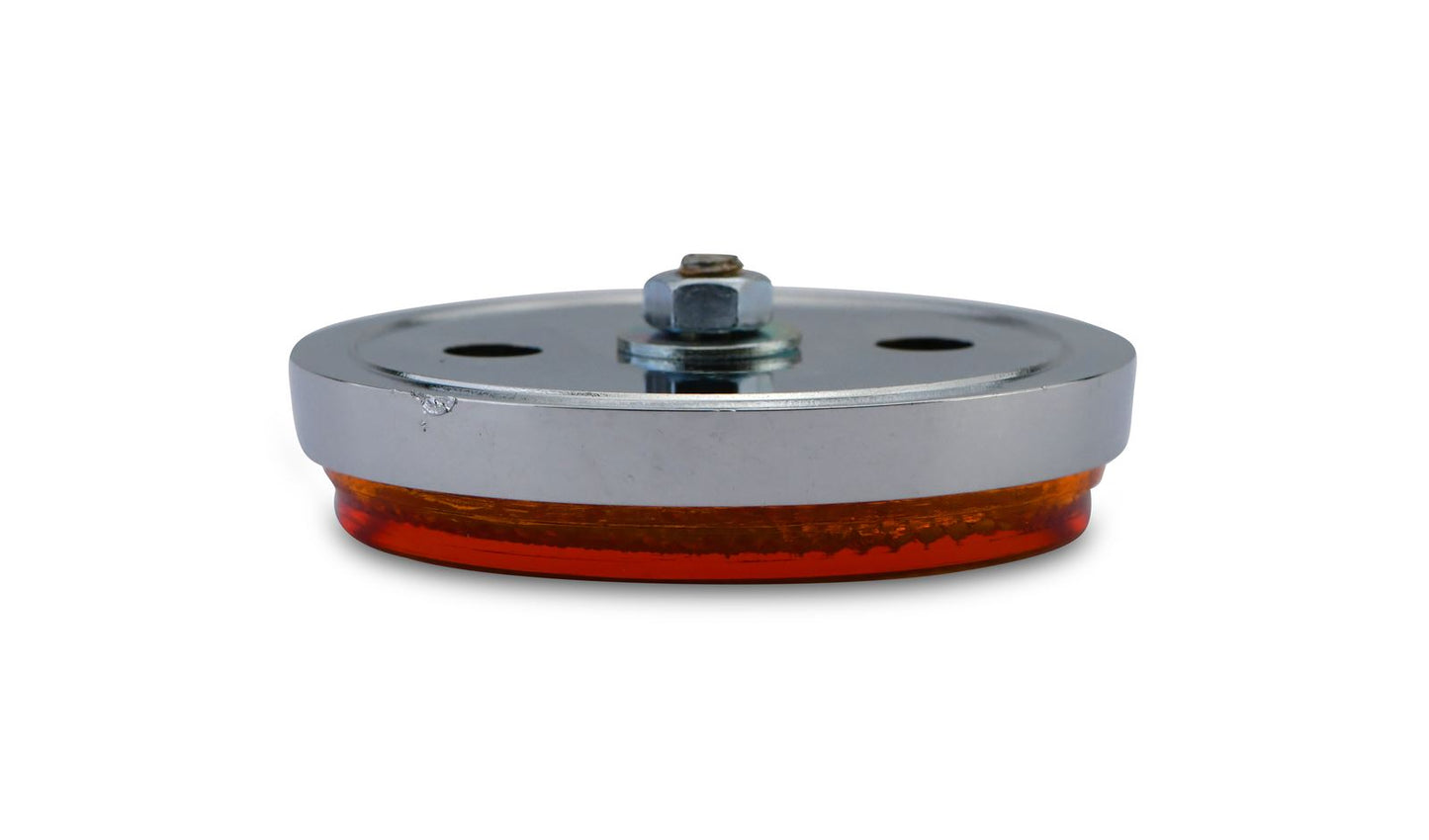 Reflector Orange Round Bolt-on Chrome Rim OD 60mm 5mm Bolt