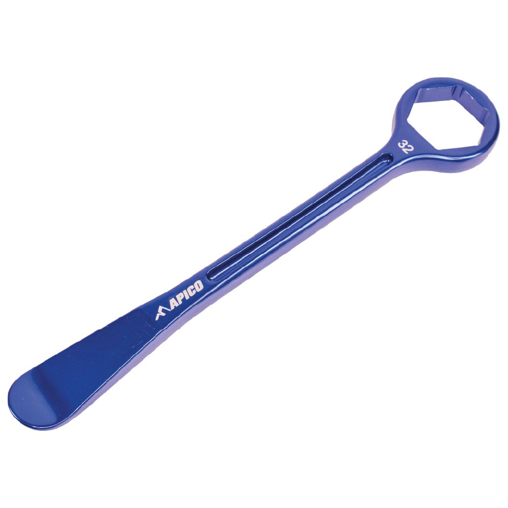 Tyre Lever & Axle wrench combination tool cnc Aluminium 32mm Blue