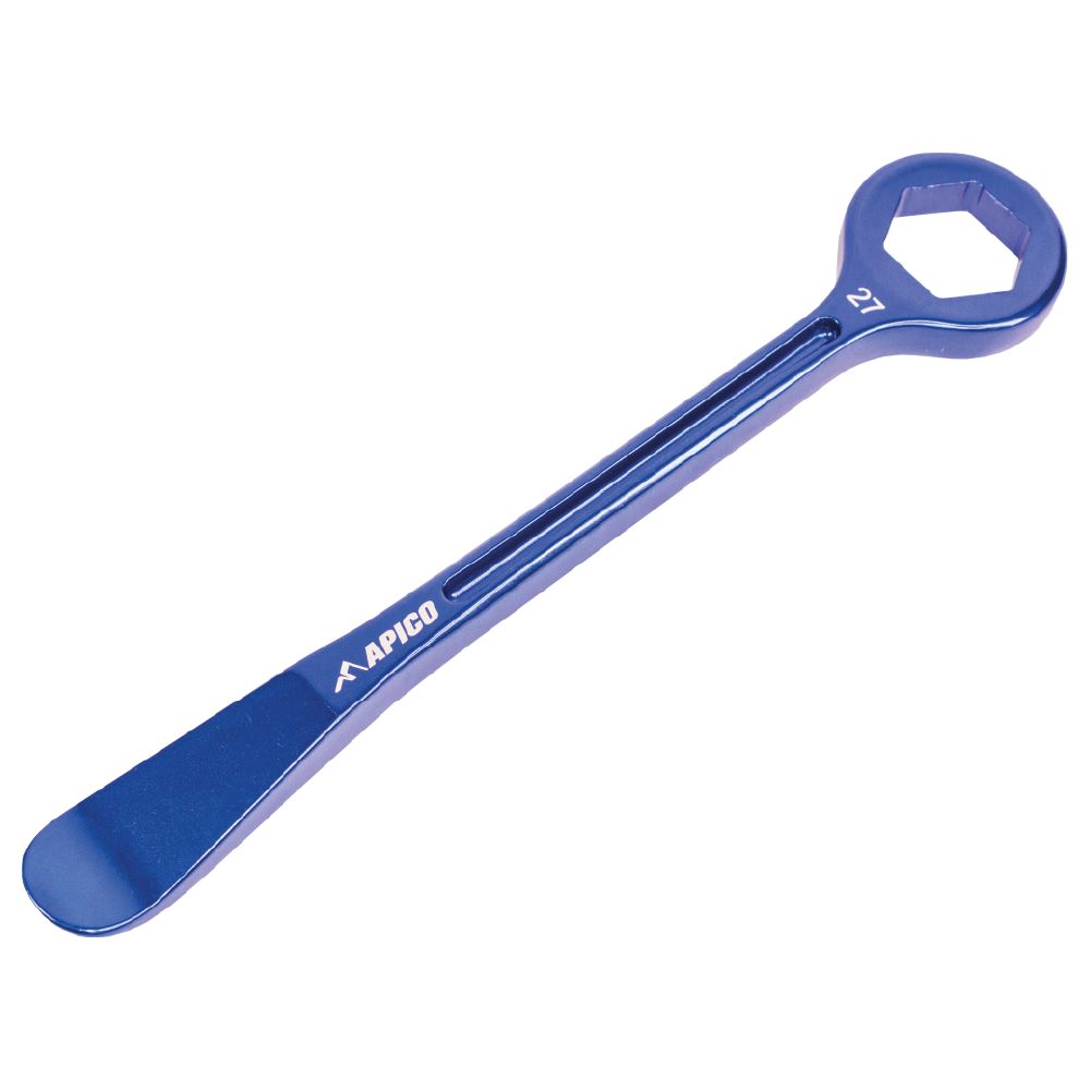 Tyre Lever & Axle wrench combination tool cnc Aluminium 27mm Blue
