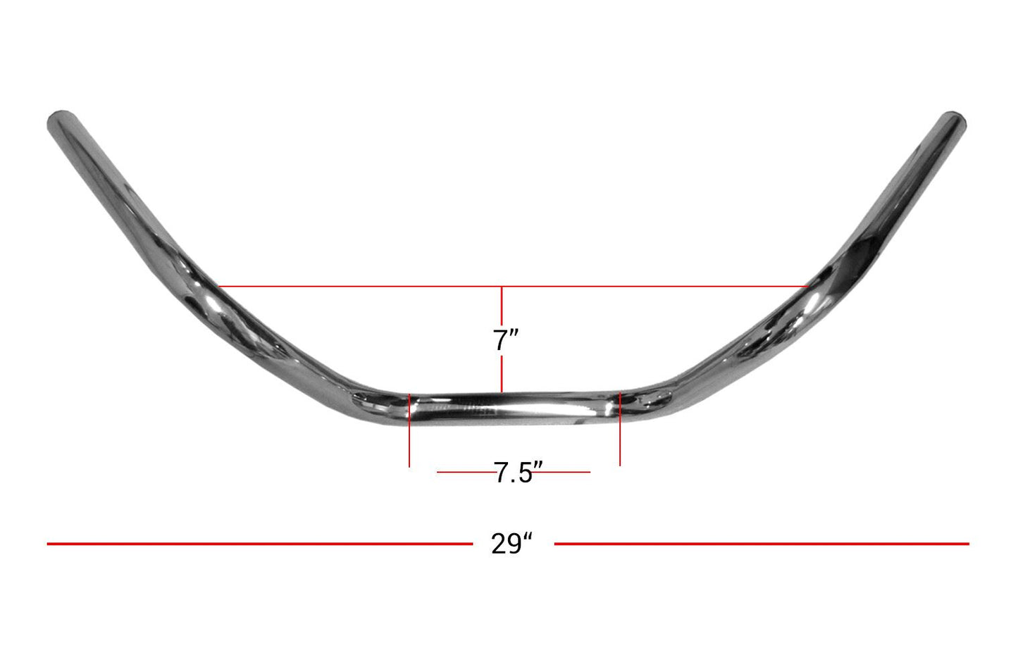 Handlebar 1'' Chrome 6'' Rise Without Dimples 30'' Long & 8'' Centre