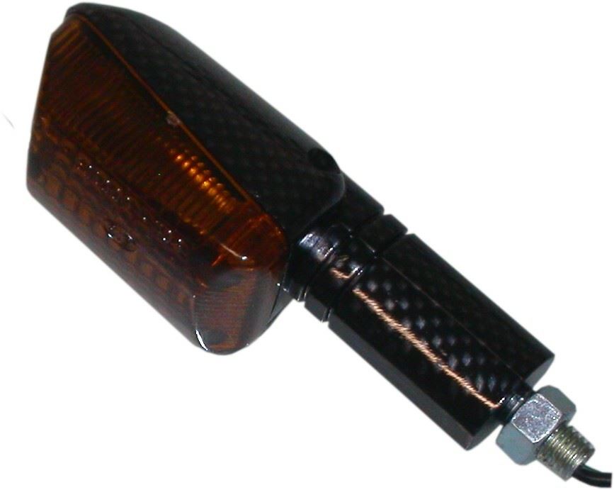 Complete Indicator Mini GSXR Style Carbon Look Long Stem with Amber Len (Pair)