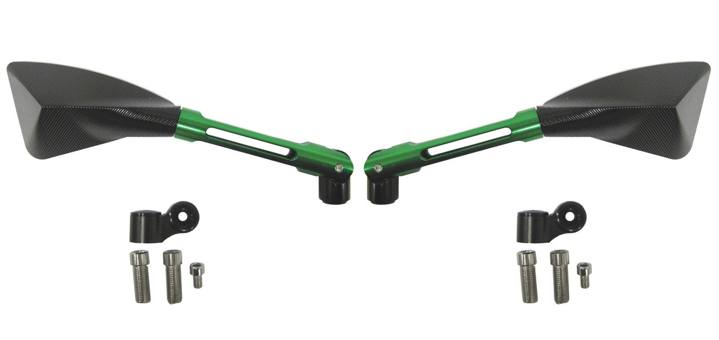 Mirrors CNC Prism with Black Head & Green Stem 8mm or 10m (Pair)