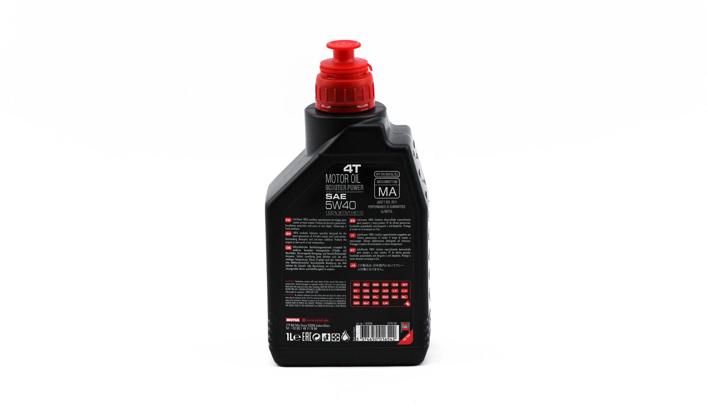 Motul Scooter Power 5w40 4T 100% Synthetic 1 Litre