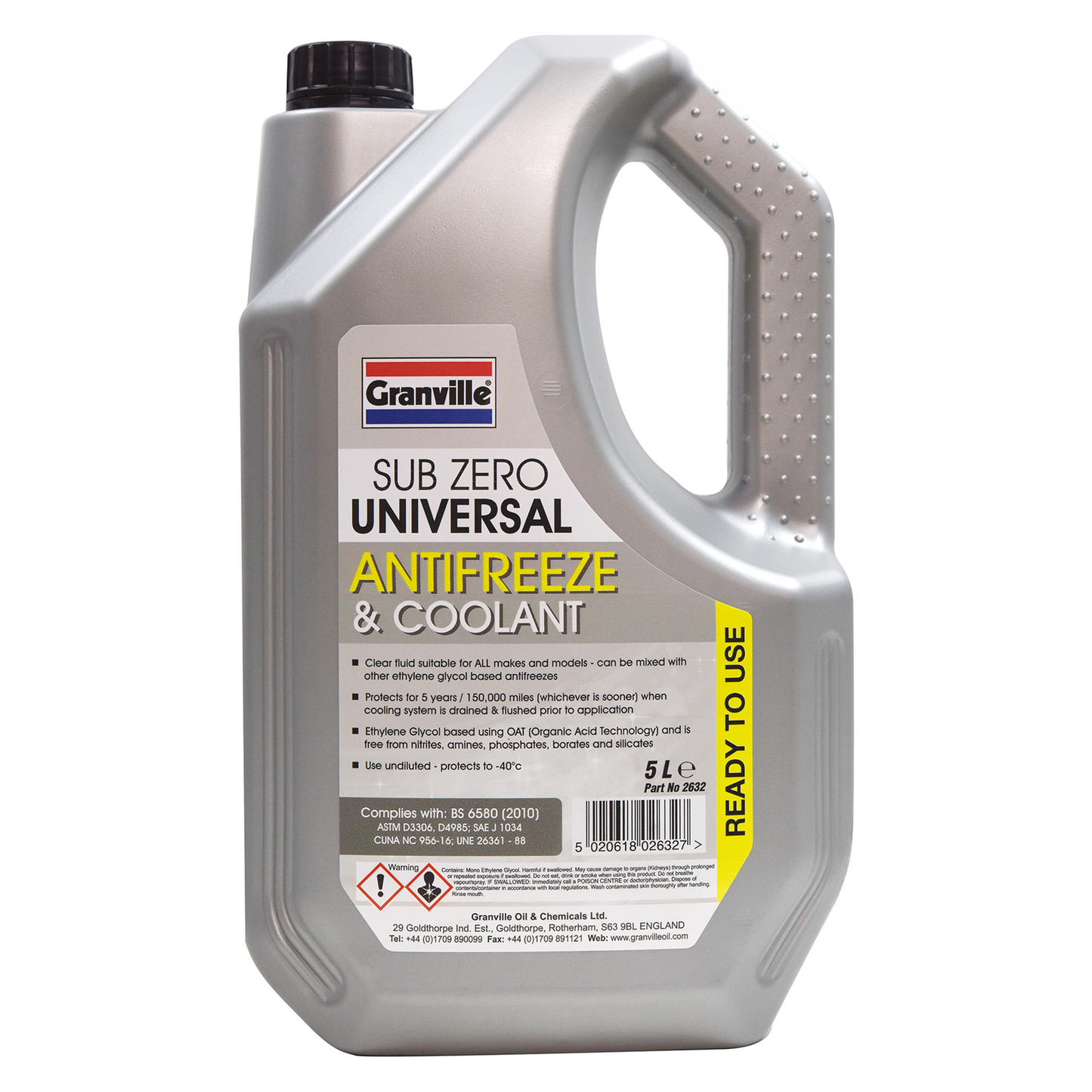 Granville SubZero Universal RTU Antifreeze 5L Ready to use