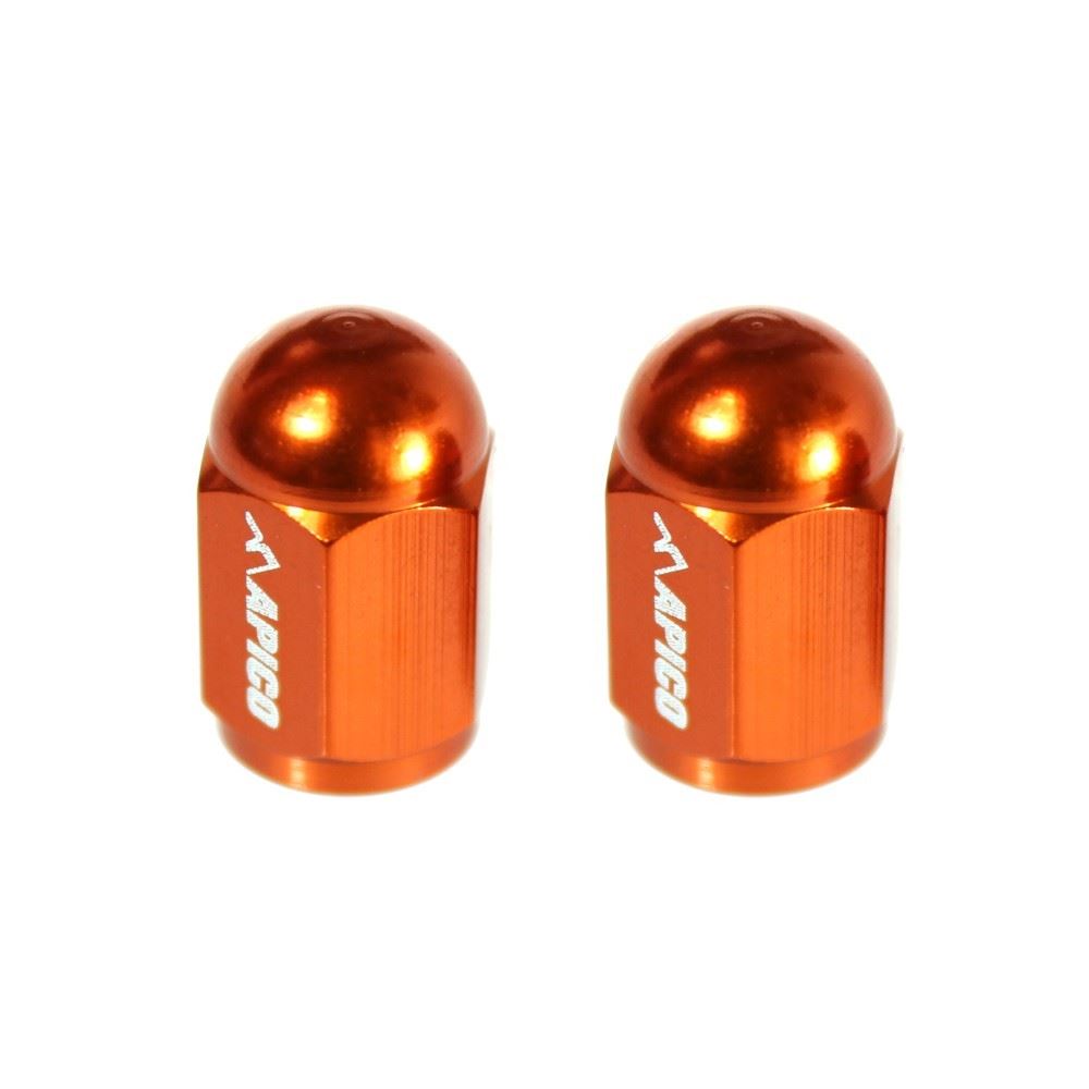 CNC aluminium valve caps orange