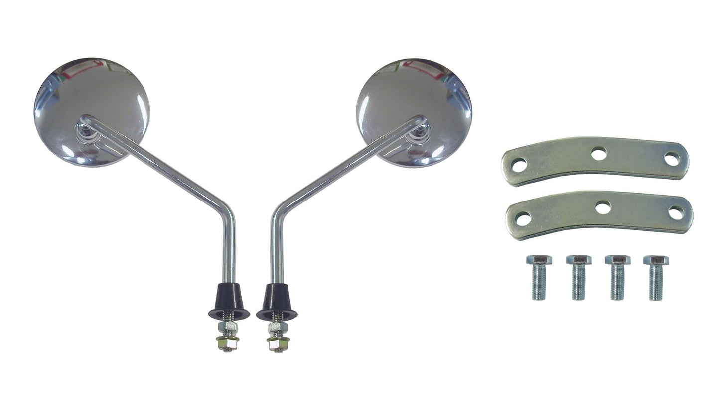 Mirrors 10mm Chrome Round Left & Right Vespa PX & Universal