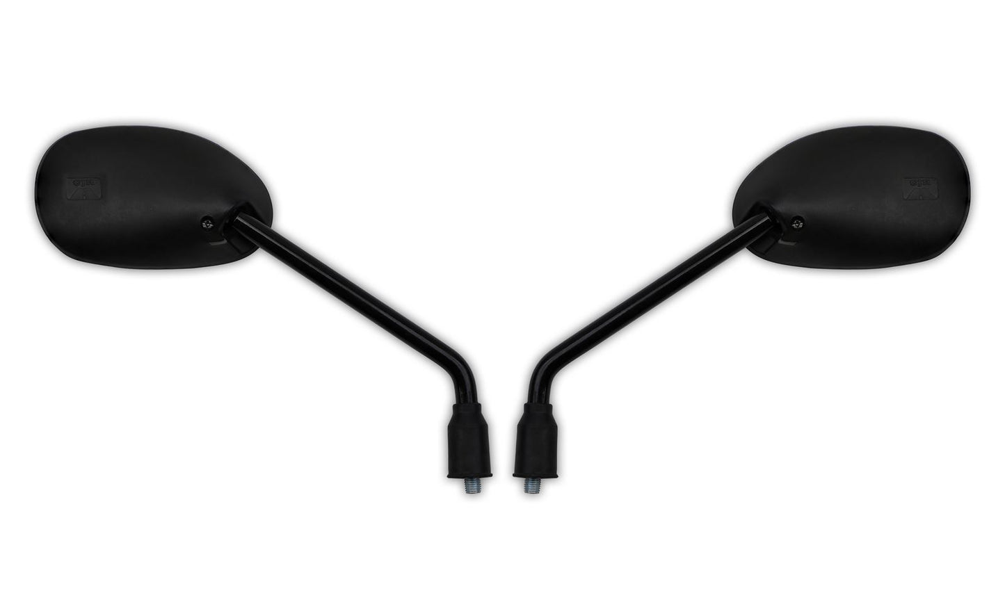 Mirrors Left & Right 10mm Black Rectangle for Honda CBF125 (Long Stem Replacement) OE Ref's. 88210-KWF-951 & 88220-KWF-951