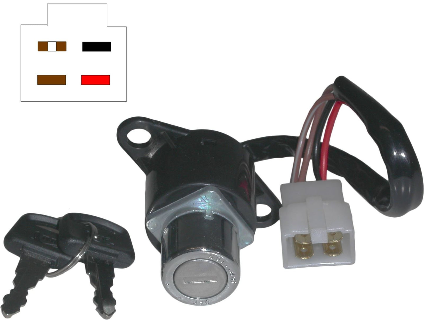 Ignition Switch Honda CB100N, CD185, CD200 78-86 (4 Wires) (50mm Centres)
