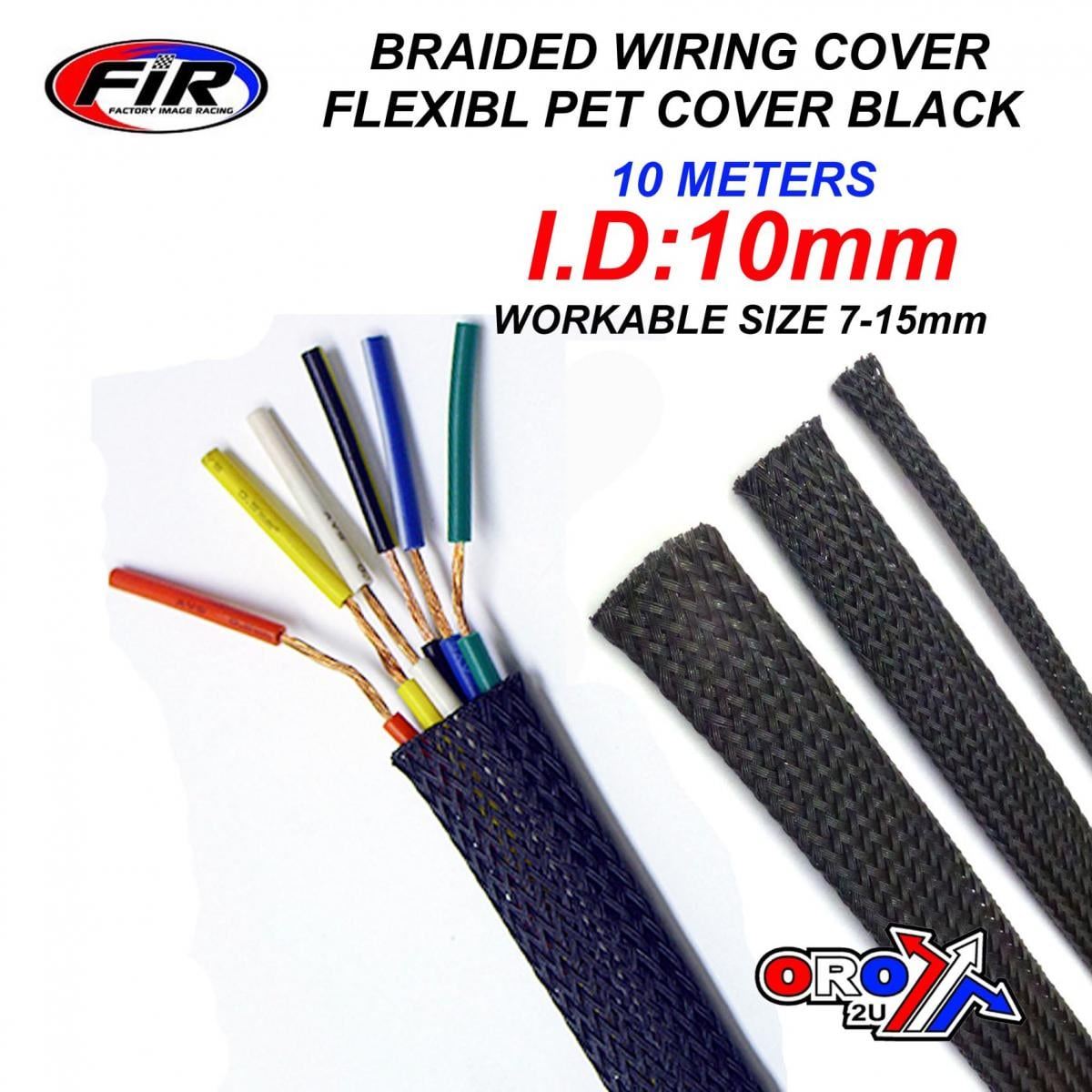 Flexible Braided Sleeving 10MTR, WORKABLE SIZE 7-15mm, BLACK