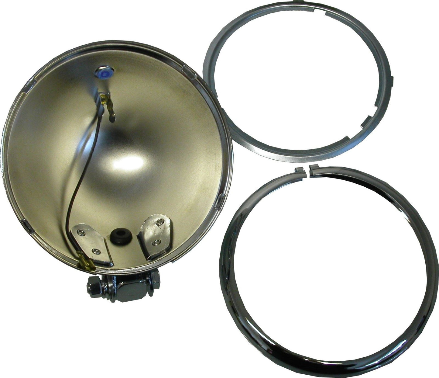 Headlight Shell Bottom Mount Chrome Bates 5.75" (Each)