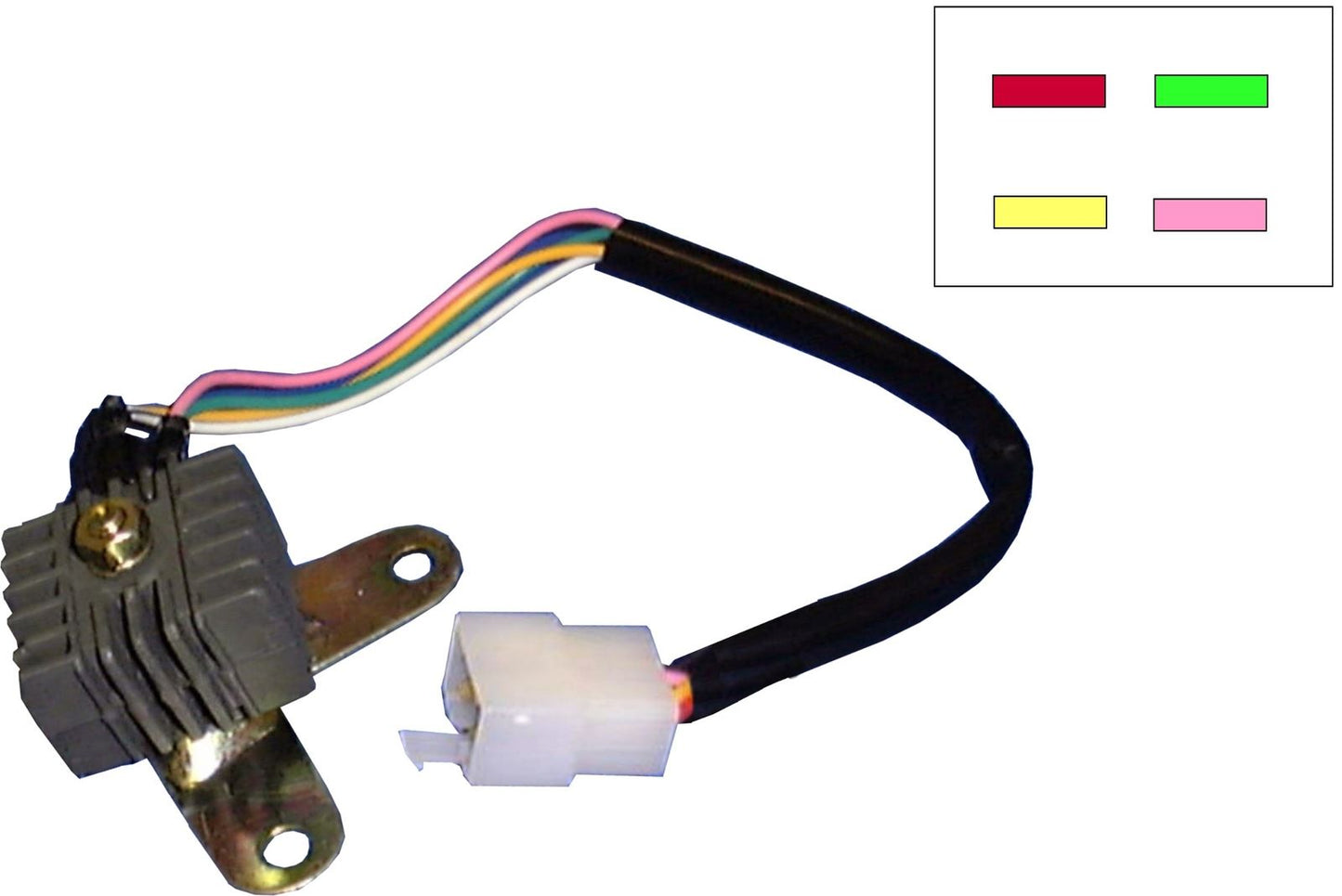 Rectifier Honda CB100N, 4 Wires Red, Pink, Green, Yellow