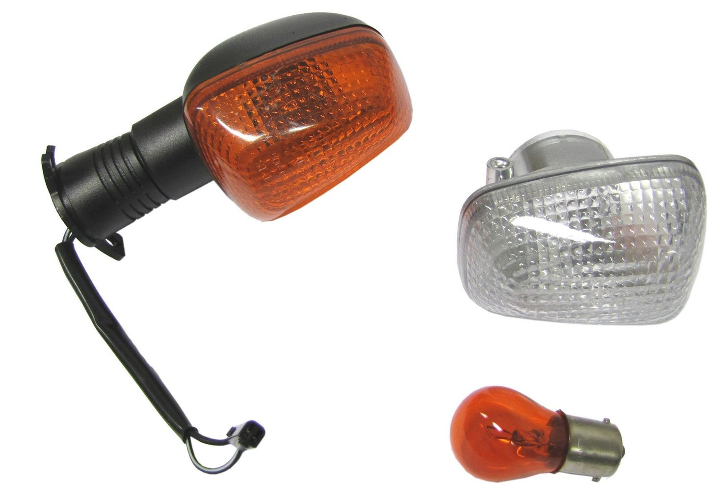 Indicator Suzuki GSXR750W/600, TL1000 Front Left (Amber & Clear) (Stem 50mm)