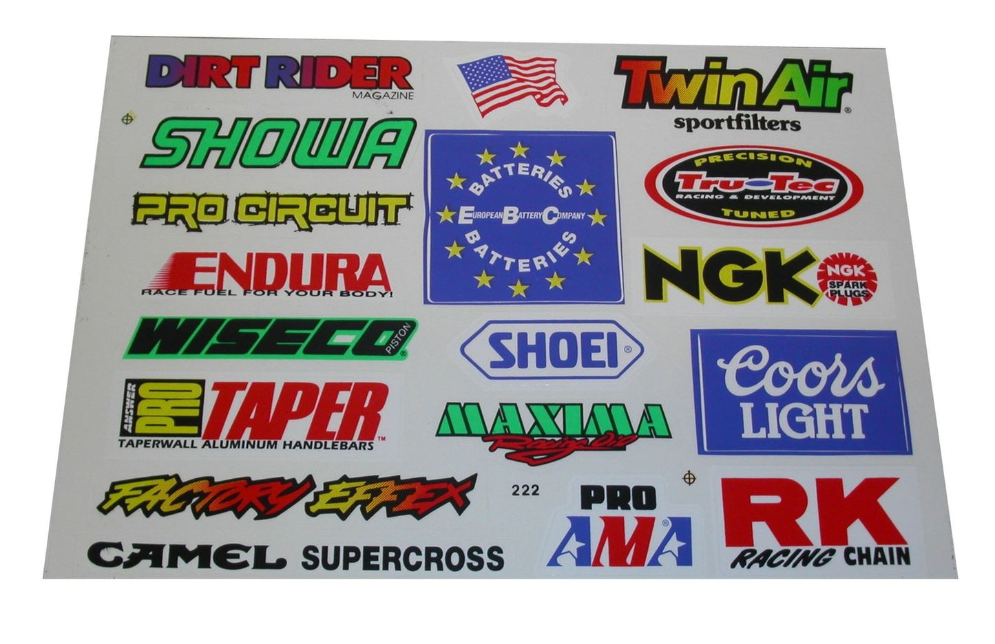Stickers Assorted Large Wiseco, Coors, RK, Smith, Showa, Michelin (Per 5)