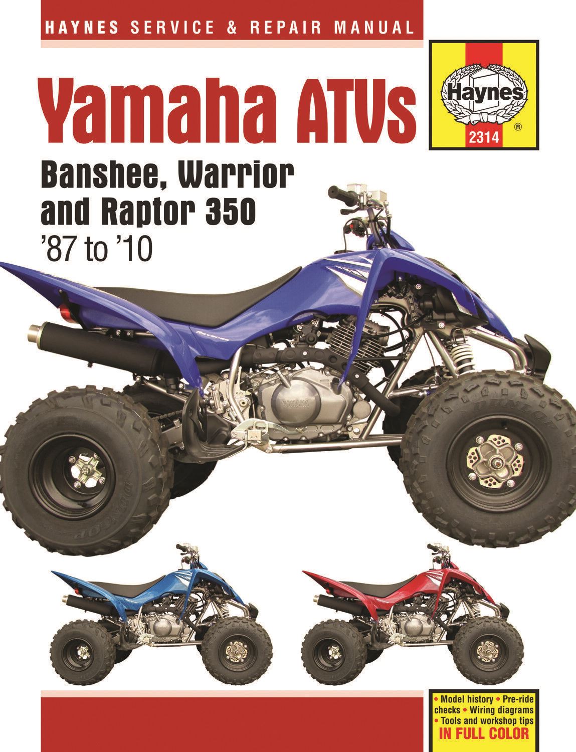 Haynes Manual Yamaha YFZ350 Warrior, YFM350X Banshee 87-99