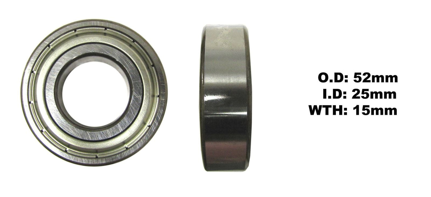 Bearing 6205Z(I.D 25mm x O.D 52mm x W 15mm)