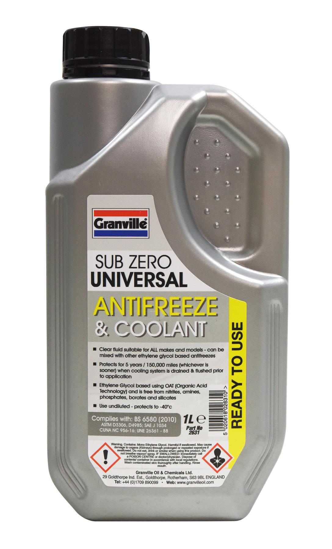 Granville Sub Zero Universal RTU Antifreeze Ready to use 1 Litre Bottle