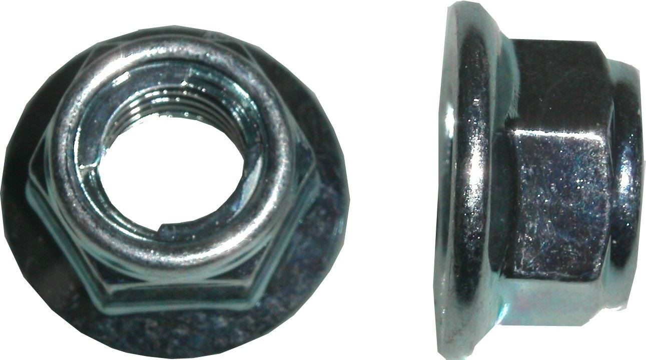 EACH - Nuts Flange Metal Locking 12mm Thread, 17mm Spanner (pitch 1.75mm)