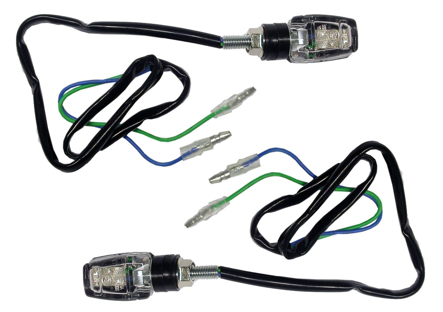 Complete Indicator LED Rectangle 27mm x 19mm with Clear Lens E-Marked (Pair)