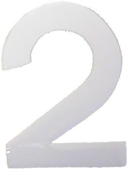 Digit '2' 2.5" Gloss White (Per 10)