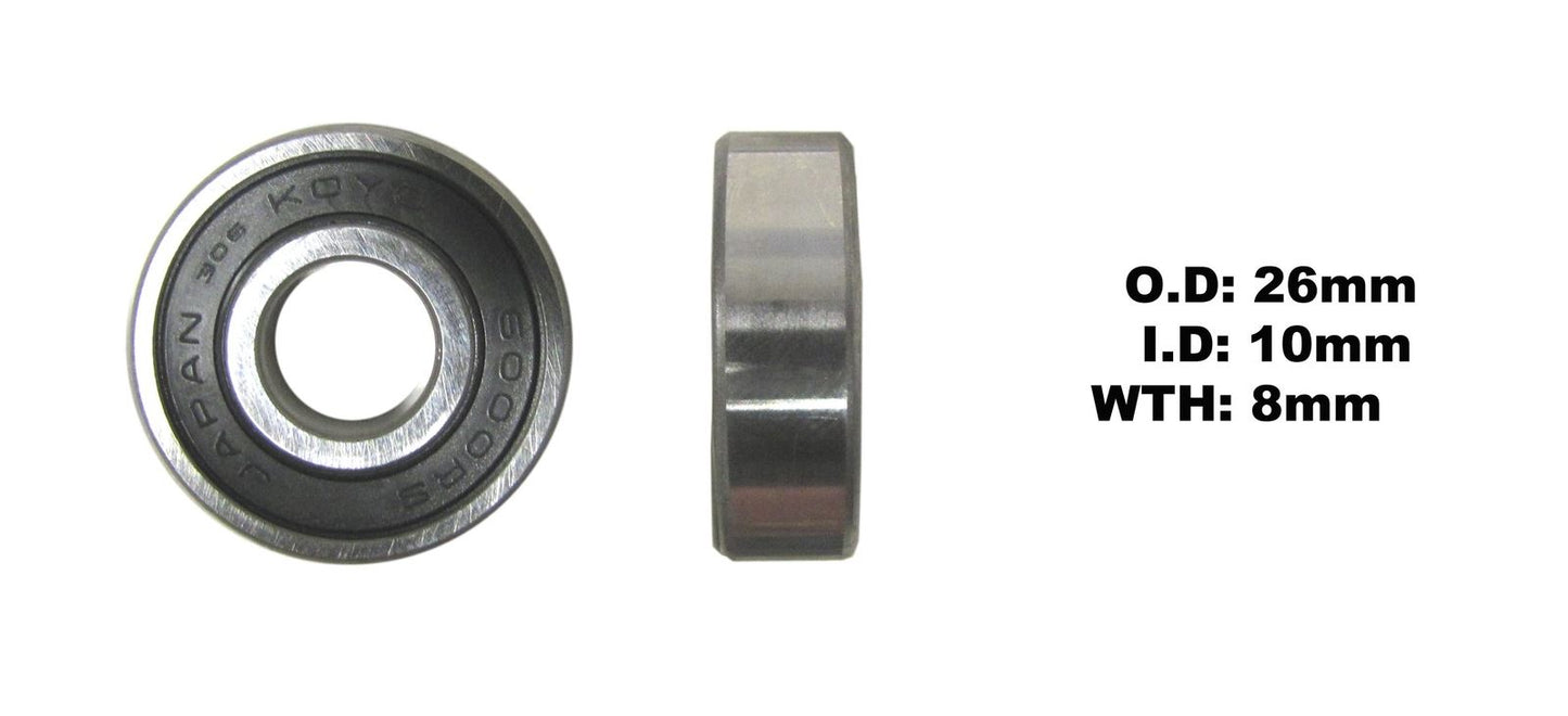 Koyo Bearing 6000-2RS-C3 (ID:10mm x OD:26mm x W:8mm)