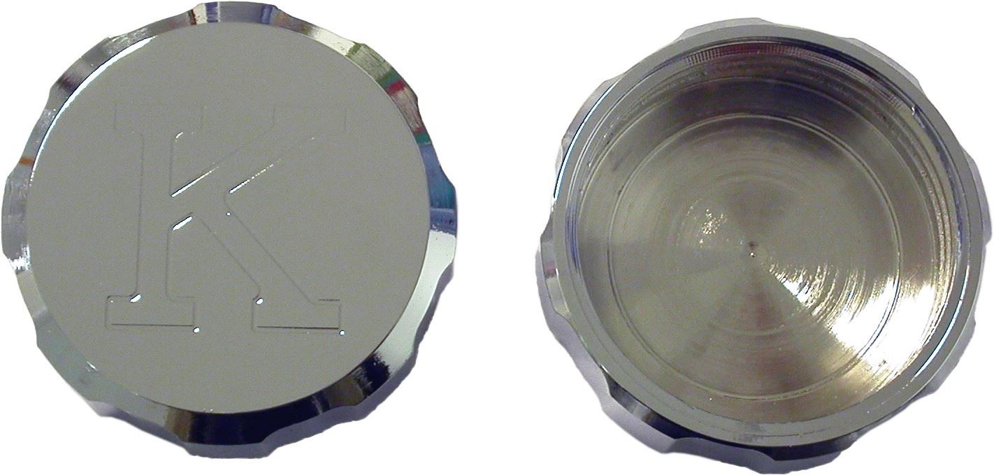 Master Cylinder Cap Chrome Aluminium screw-on Kawasaki logo