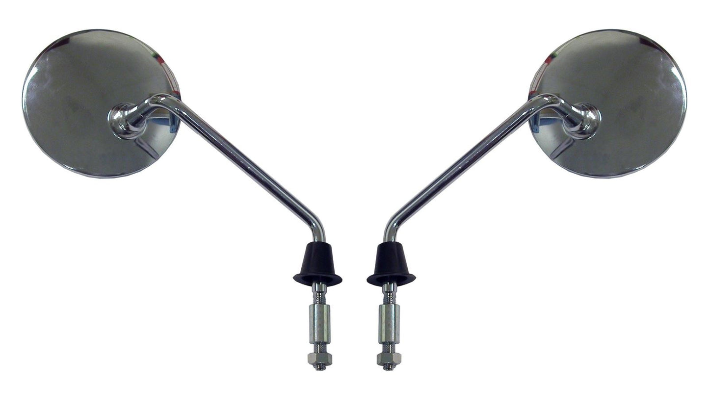 Mirrors 8mm Chrome Round Left & Right Vespa ET2 & ET4