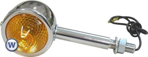 Bullet Light Chrome with Amber Lens & 3" Stem