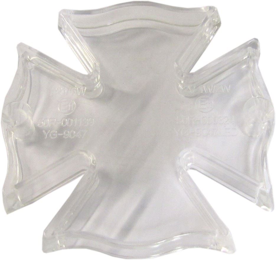 Taillight Lens Fire Maltese Cross with Clear Lens