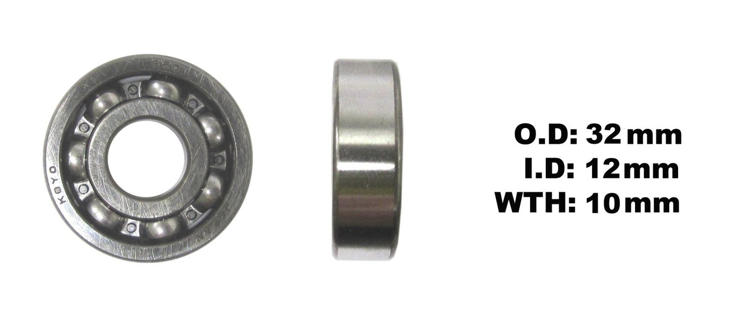 Koyo Bearing 6201-C3 (ID:12mm x OD:32mm x W:10mm)