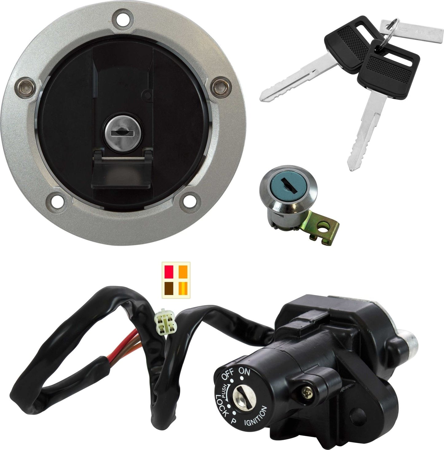 Ignition Switch Lock Set Suzuki SV650 03-11, SFV650 09-10 (4 Wires)