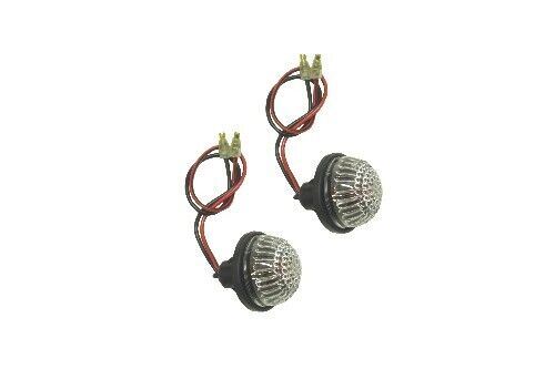 Complete Indicator Fairing Round Flush Mount with Clear Lens & Bulb (Pair)