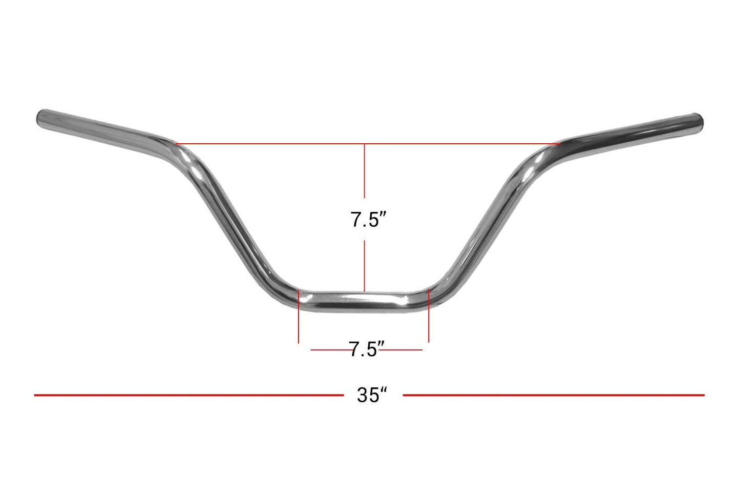 Handlebar 1'' Chrome 7'' Rise Without Dimples