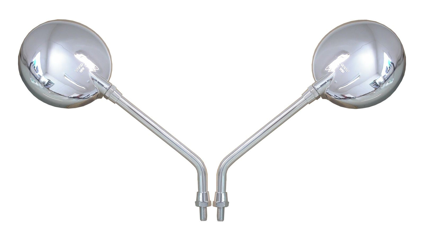 Mirrors 10mm Chrome Round Left or Right Kawasaki Zs Style