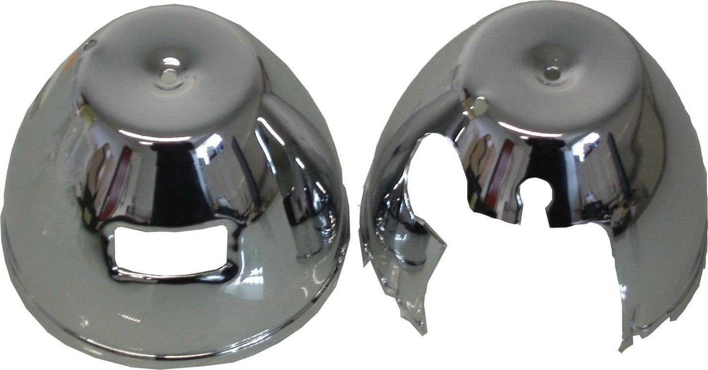 Speedo & Tacho Bottom Clock Covers Chrome Kawasaki Z650,Z900 (Pair)