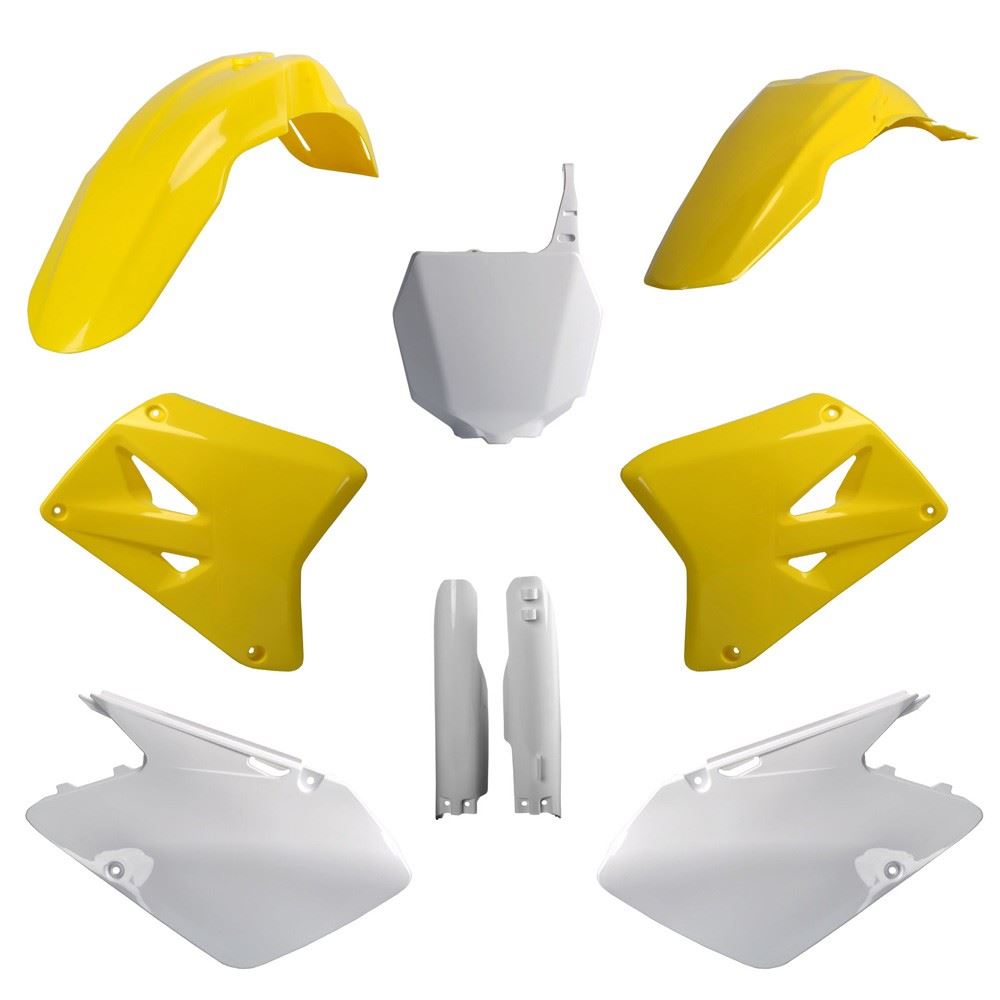 POLISPORT PLASTIC KIT + FORK GUARDS SUZUKI RM125 01-06, RM250 01-06, OEM STYLE