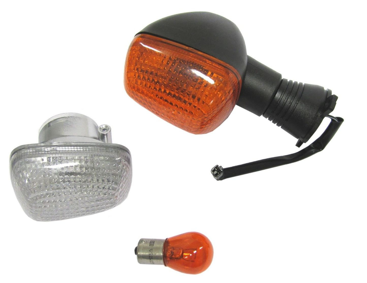 Indicator Suzuki GSXR750W/600, TL1000 Front Right (Amber & Clear) (Stem 50mm)