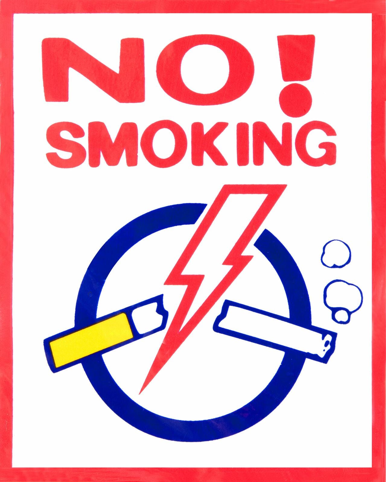 Sticker No Smoking Sign 90mm x 110mm